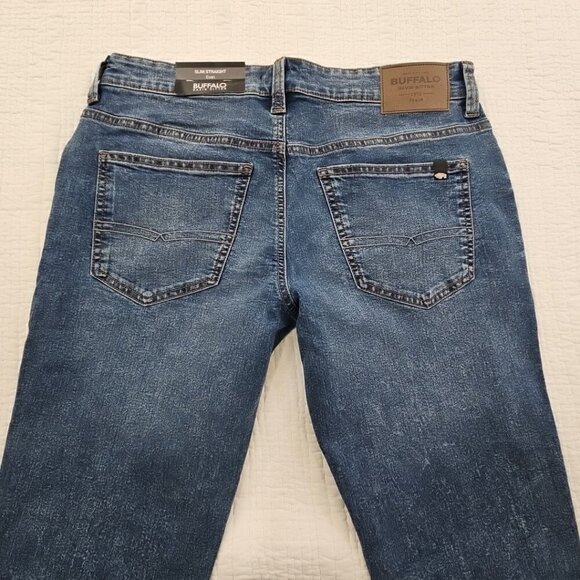 Buffalo David Bitton Evan Jeans Men's 32x32 NEW Medium Wash Straight Stretch NWT - Picture 6 of 16